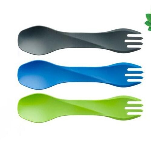 Humangear GoBites BIO UNO Mini Besteck, 3-teilig, grau/blau/grün