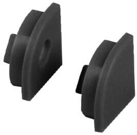 Carbest Endkappe für Aluminium LED Eckprofil, flach, 2er-Pack, schwarz