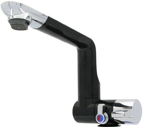 Comet Arona Einhebelmischer, Ø27mm, Tülle, schwarz/chrom, langer Auslauf