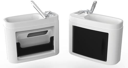 Waschbecken drehbar, 391x496x210mm, weiß/schwarz