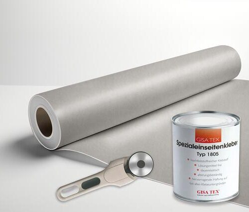 GISATEX Set Wand-und Deckenverkleidung inkl. Spezialkleber und Abrollschneider, silber