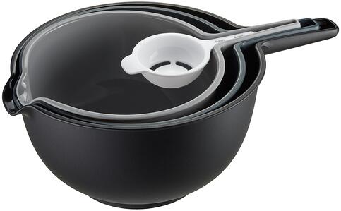 Gefu PREPARO Schüssel-Set 4-tlg., 1,8 l, 4 l, schwarz / grau