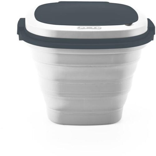 Camp4 Faltbarer Mülleimer mit Bewegungssensor, 8l, weiß/schwarz