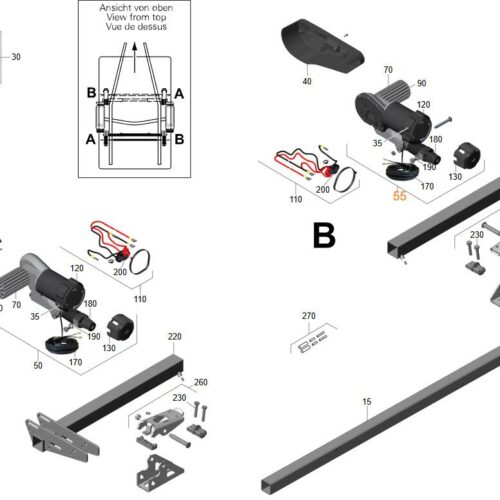 Motor/Getriebe B 4,5 m - Truma Ersatzteil Nr. 60040-00409 - für Mover smart A