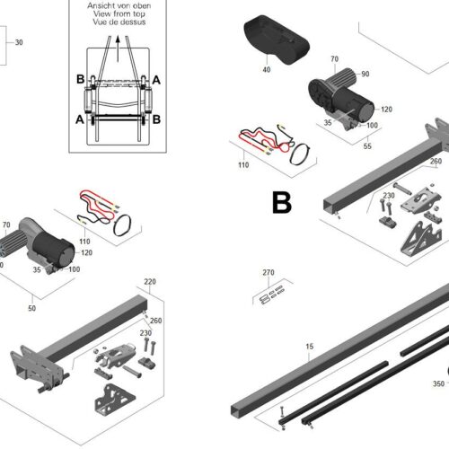 Trägerset B - Truma Ersatzteil Nr. 60040-00149 - für Mover smart M