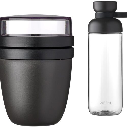 Mepal Ellipse Lunchpot Ellipse & Vita Trinkflasche, Nordic Black