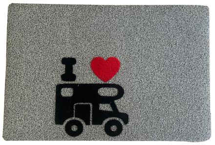 Arisol Flock Fußmatte, 40x60cm, Camper, grau