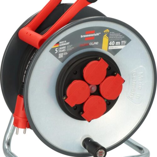 Brennenstuhl Professional SteelCore Kabeltrommel SC 4100, IP44, 4xSchuko, 40m, schwarz