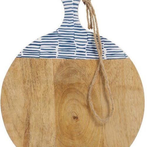 Zeller Schneide-/Servierbrett, Mangoholz, blau, 43x30x2cm