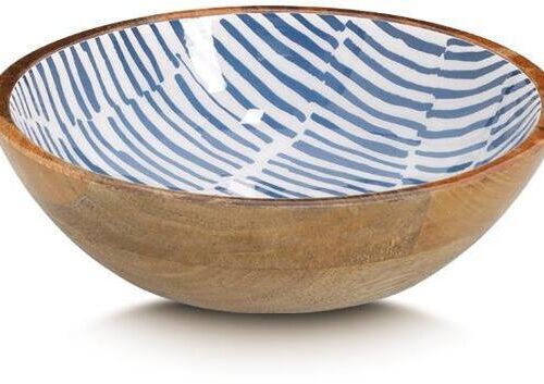 Zeller Schale, Mangoholz, blau, Ø20x6cm