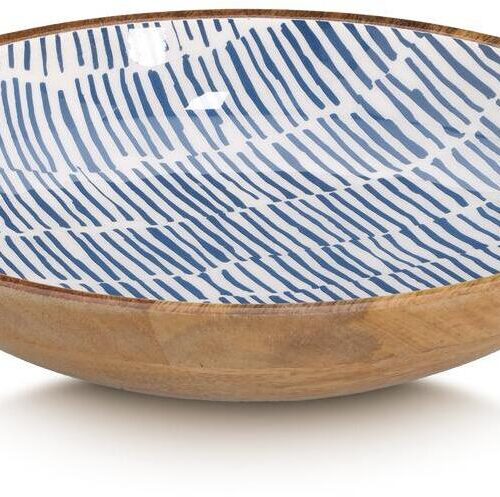 Zeller Schale, Mangoholz, blau, Ø 30x6cm