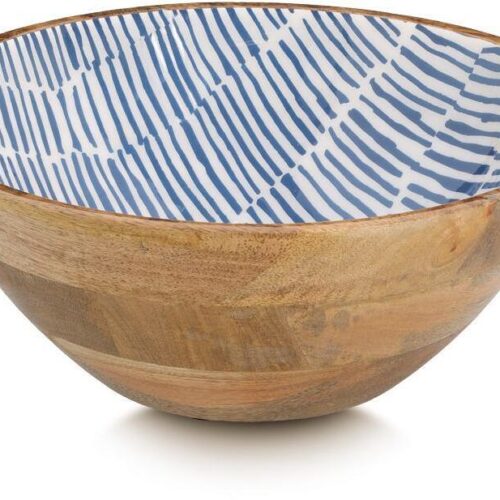 Zeller Schale, Mangoholz, blau, Ø30x12cm