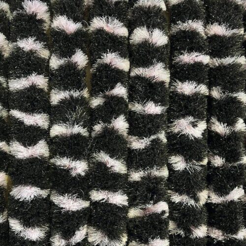 Arisol Chenille Flauschvorhang, schwarz/rosa, 200x100cm