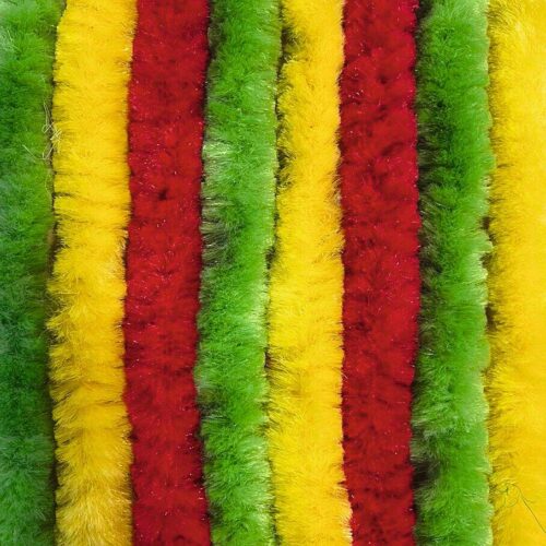 Arisol Chenille Flauschvorhang, grün/gelb/rot, 205x70cm
