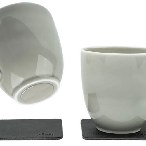 silwy Magnet-Porzellan Henkeltassen, 2er-Set, Ash