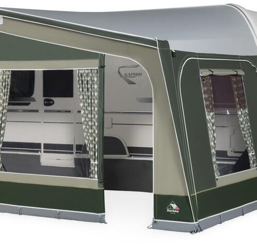 Dorema Monza XL 270 Vorzelt, (Gr.15), 1000-1025cm, ohne Gestänge, grün/hellgrau