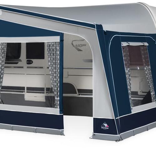 Dorema Monza XL 270 Vorzelt, (Gr.15), 1000-1025cm, ohne Gestänge, blau/hellgrau