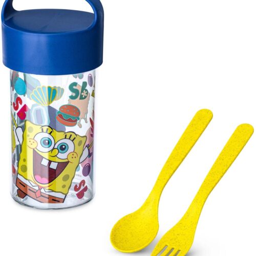Koziol Buddy Snackpot/Trinkflaschen Set, 500ml, Spongebob Squarepants