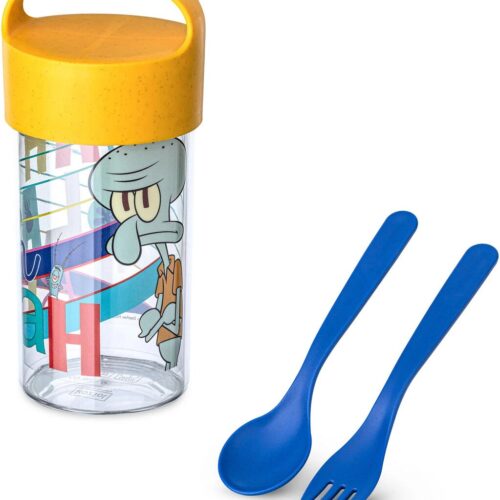 Koziol Buddy Snackpot/Trinkflaschen Set, 500ml, Spongebob Squidward