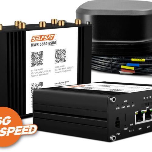 SELFSAT MWR 5560 eSIM LTE-/WLAN Router, inkl. SATCO 5G Antenne schwarz