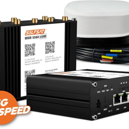 SELFSAT MWR 5560 eSIM LTE-/WLAN Router, inkl. SATCO 5G Antenne weiß