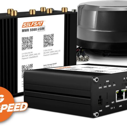 SELFSAT MWR 5560 eSIM LTE-/WLAN Router, inkl. Panorama Antenne, schwarz