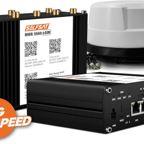 SELFSAT MWR 5560 eSIM LTE-/WLAN Router, inkl. Panorama Antenne, weiß