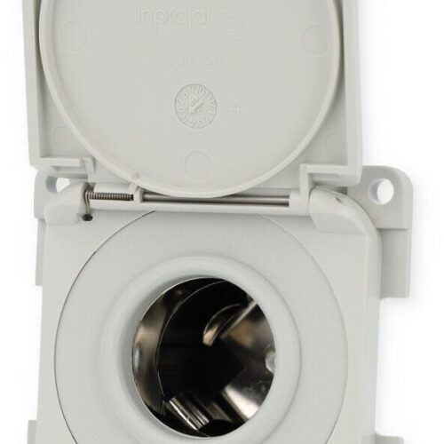 Inprojal System 10.000 KFZ Steckdose Zigarettenanzünderdose mit Klappdeckel, 12V, grau