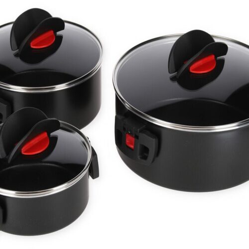 Ballarini Click & Cook Topf-Set mit Glasdeckel, 6-teilig, schwarz