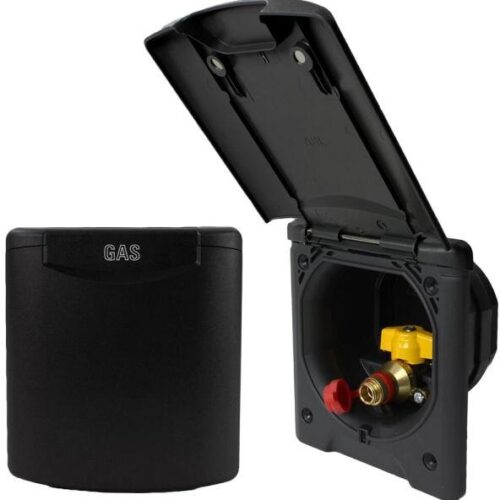 FAWO Gassteckdose mit Magnetverschluss, schwarz