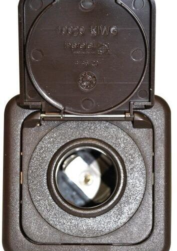 Inprojal System 10.000 KFZ Steckdose Zigarettenanzünderdose mit Klappdeckel, 12V, braun