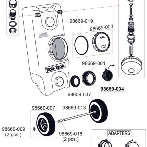 Abwasseranschluss - Fiamma Ersatzteil Nr. 98669-006 - passend zu Roll-Tank 40W