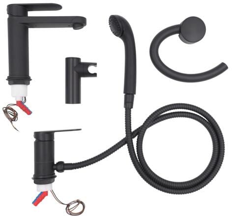 Reich LINNEA L Einhebelmischer Exklusivpaket, Ø33mm, Tülle, Mikroschalter, schwarz