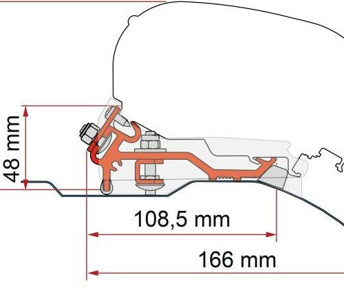 Fiamma F80s Adapter für Fiat Ducato (H2 - L4) ab Bj. 2006, Low Profil