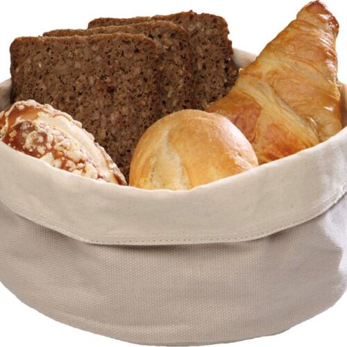 APS Brotkorb/-tasche aus Baumwolle, krempelbar, 20x15cm, beige