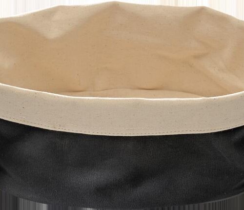 APS Brotkorb/-tasche aus Baumwolle, krempelbar, 25x18cm, beige/schwarz