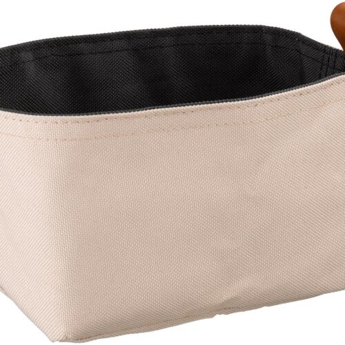 APS Brotkorb/-tasche aus Kunstfaser, krempelbar, 19x11cm, beige/dunkelgrau