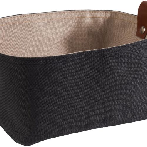 APS Brotkorb/-tasche aus Kunstfaser, krempelbar, 24x16cm, beige/dunkelgrau