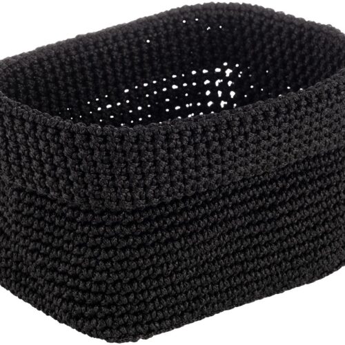 APS Häckelkorb aus Kunstfaser, 20x13,5cm, schwarz