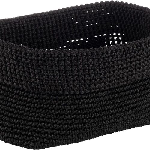 APS Häckelkorb aus Kunstfaser, 24x17cm, schwarz