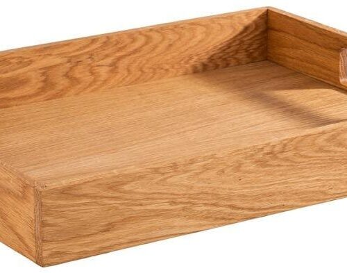 APS Serviertablett mit Griffen, Eichenholz, 45x36x6cm