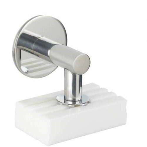 Wenko Turbo-Loc® Magnetseifenhalter mit Turbo-Loc Wandbefestig, silber glänzend