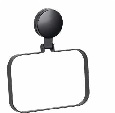 Wenko Static-Loc® Plus Pavia Handtuchhalter, schwarz, rund