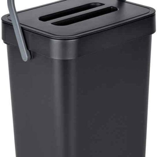 Wenko Tago Abfallsammler mit Griff, 5L, schwarz