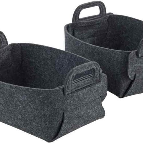 Wenko Nina Filzkorb S, dunkelgrau, 2er Set