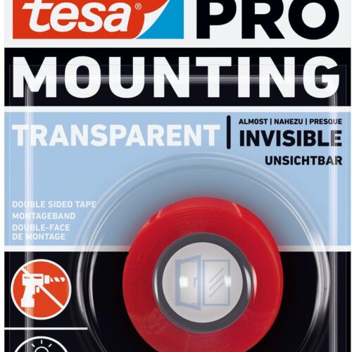 Tesa Pro Mounting Klebeband, doppelseitig, transparent, 1,5m