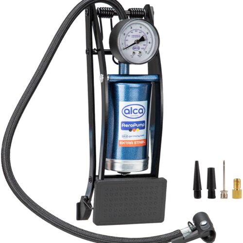 Alca Hochleistungs-Fußpumpe mit Manometer, 7 bar, blau/schwarz
