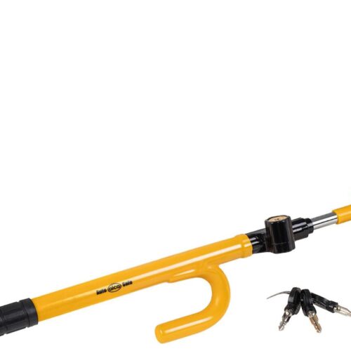 Alca AutoSafe Wheel Blocker Lenkradsperre mit Schlüssel, 49-72cm, gelb