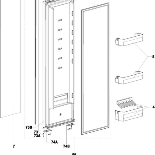Scharnierstift + Feder - Dometic Ersatzteil Nr. 289078823 - für Dometic Kühlschränke