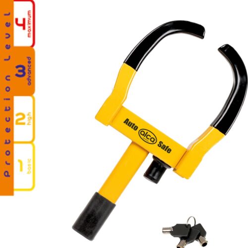 Alca AutoSafe Power Block Radkralle, L, ausziehbar, gelb/schwarz